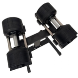 Dumbbellset 2 tot 20 kg met draaimechanisme bovenaanzicht