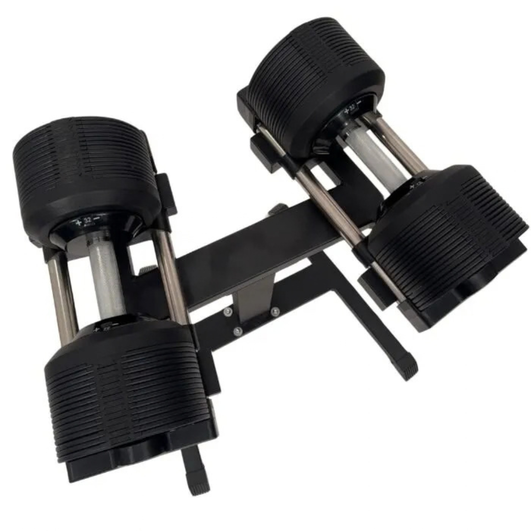 Dumbbellset 2 tot 20 kg met draaimechanisme bovenaanzicht