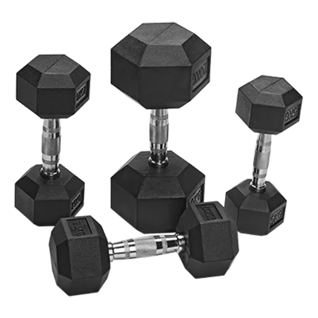 APUS Dumbbell set – Hexagonale PVC Dumbbells met Professionele Grip
