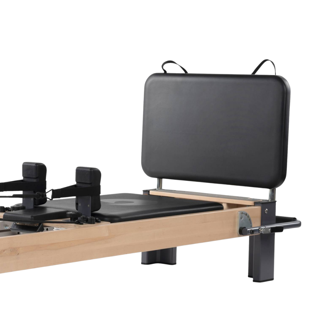Rialto pilates reformer met stille carriage en comfortabele zwarte padding