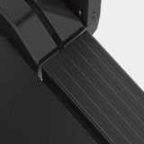 Compacte opvouwbare loopband met zijleuningen close up zijkant