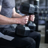 Dumbbell met verchroomde grip en hexagon ontwerp