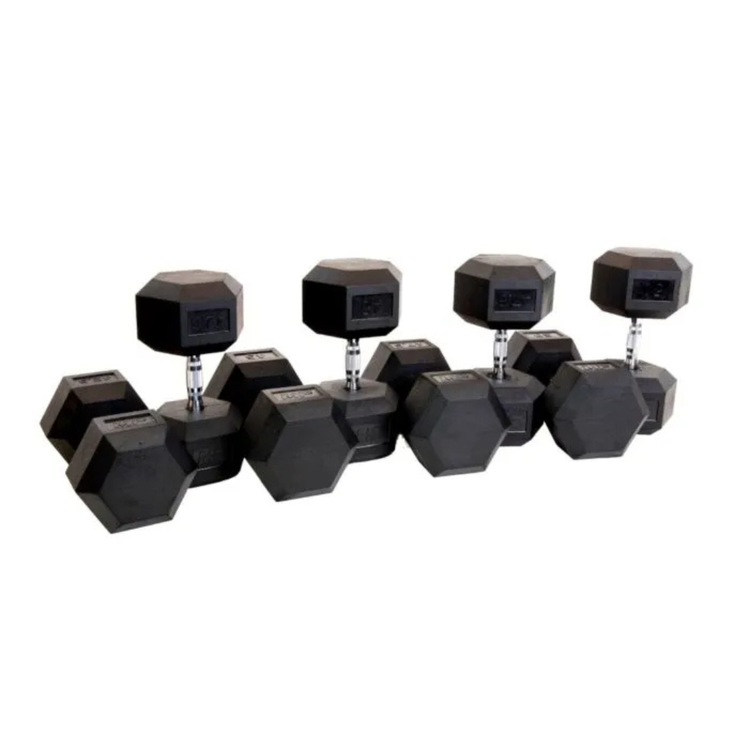 Muscle Power Hexagon Dumbbells Set 42,5–50 kg – Absolute Kracht, Professionele Controle