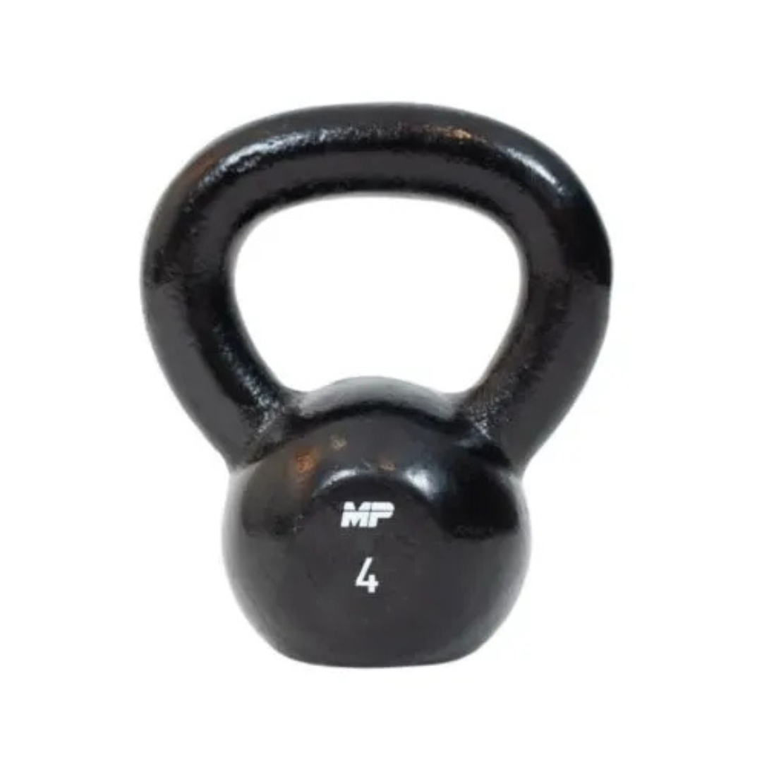 Gietijzeren kettlebell zwart voor home gym 4 kg