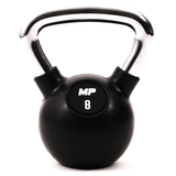 Rubber chrome kettlebell zwart in home gym 8kg