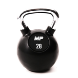 Rubber chrome kettlebell zwart in home gym 28kg