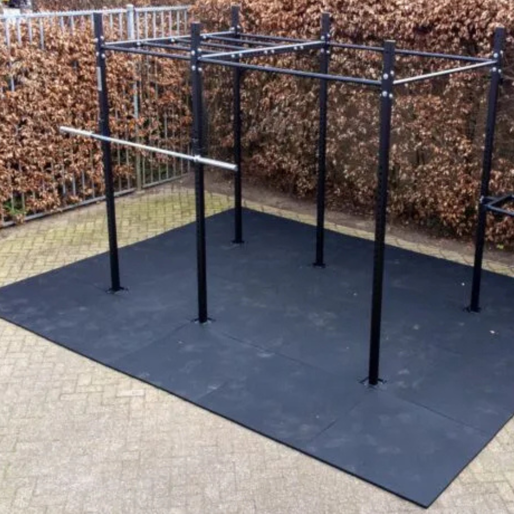 Barbell met chroom afwerking en dubbele knurling voor sportschool en home gym buiten fitness