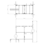 Premium buiten gym krachtstation voor calisthenics training maatschets