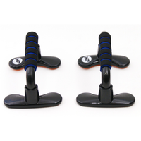 Calisthenics equipment push up bars zwart met blauw