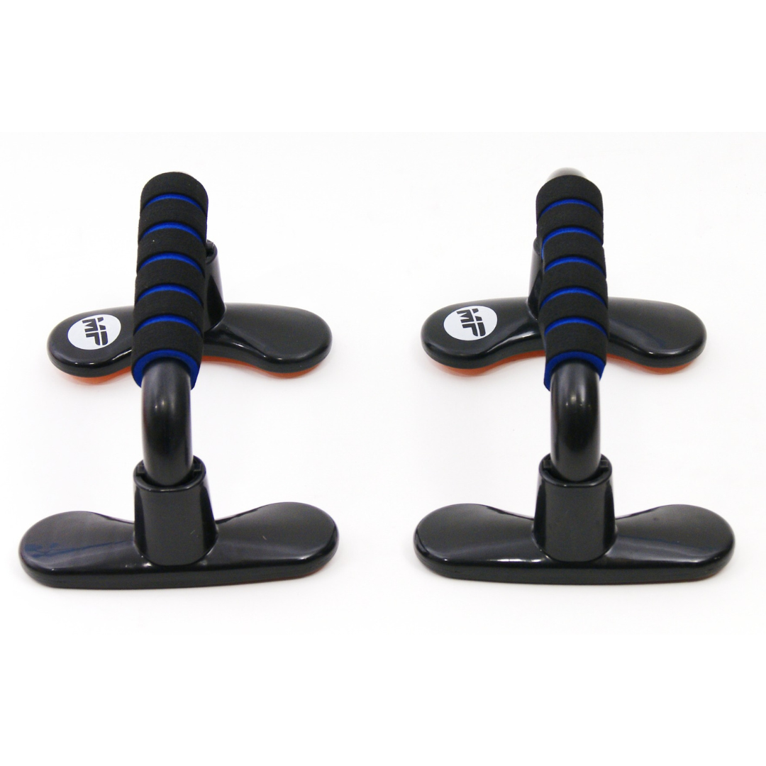 Calisthenics equipment push up bars zwart met blauw