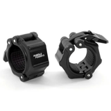 Zwarte quick lock barbell clips fitness accessoires krachttraining