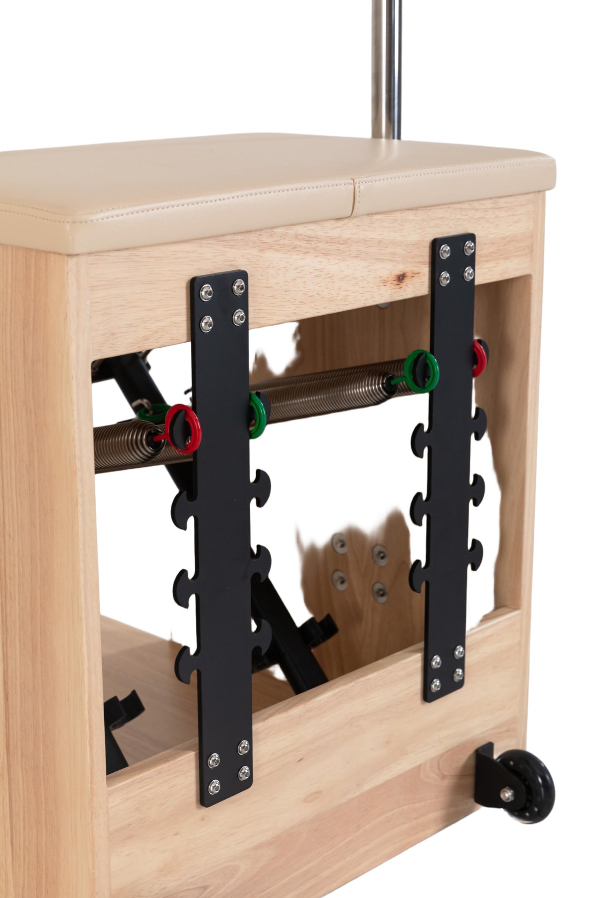 Pilates Chair Wunda Oak van Wood Reformer voor professionele Pilates back