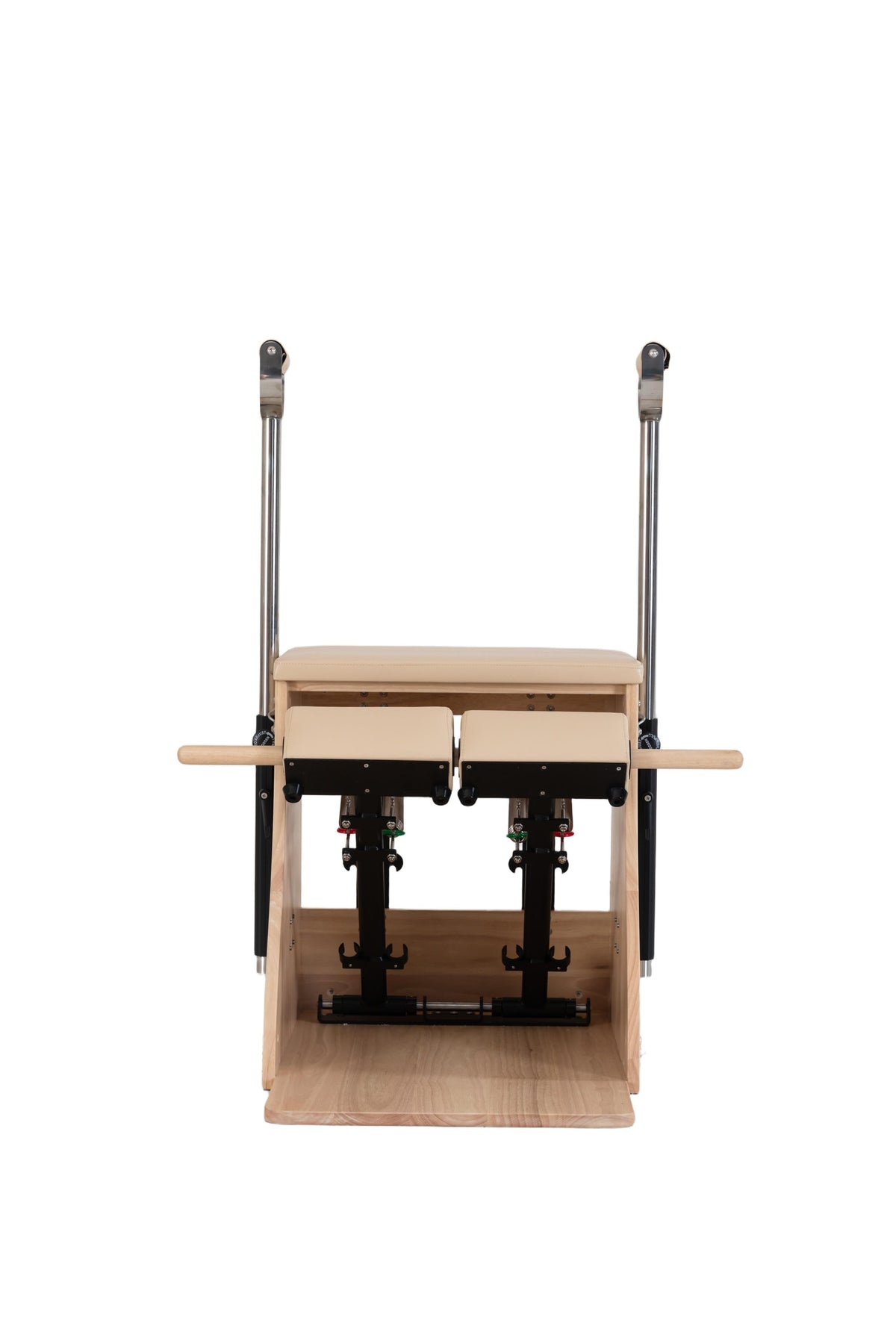 Professionele Pilates Chair met verstelbare handgrepen en weerstand vooraanzicht