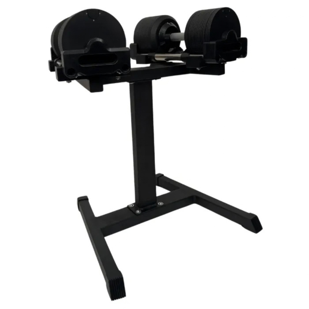 Muscle Power adjustable dumbbells inclusief opbergrek