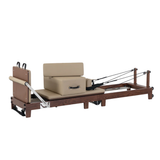 Luxe wood reformer voor thuisgebruik en Pilates studio alles in een afbeelding