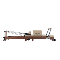 Opvouwbare reformer machine pilates met premium afwerking wooden reformer
