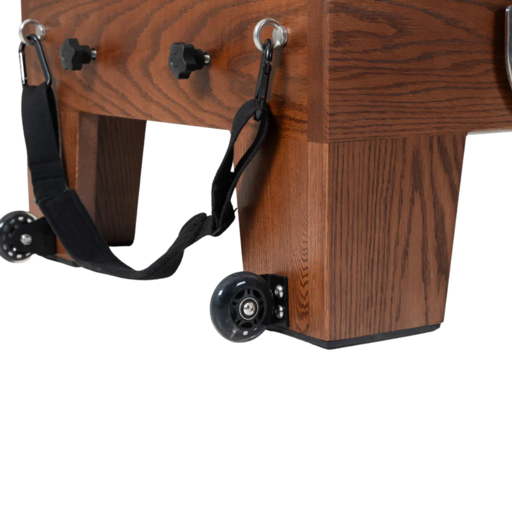 Professionele wood reformer met complete accessoireset poten close up