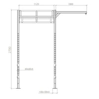 Crossfit rack MP115 met pull up triangel en boksbal beugel – afbeelding 2