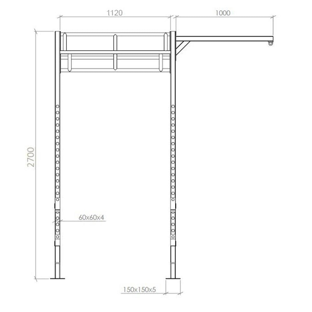 Crossfit rack MP115 met pull up triangel en boksbal beugel – afbeelding 2