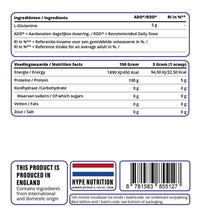 Hype Nutrition L-Glutamin – Reine Aminosäure für Erholung, Darmgesundheit & Immunbalance